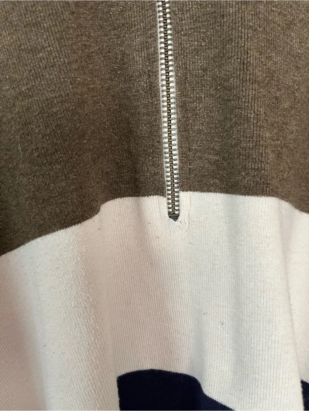 Free People SzL Men's Multi-Stripe Color Block Half-Zip Sweater (Unisex)